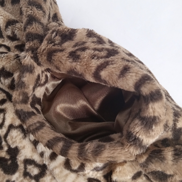 JOU JOU FAUX FUR ANIMAL PRINT VEST WITH BELT & HOOD FULLY LINED‎ SIZE LARGE VGC - Picture 9 of 13